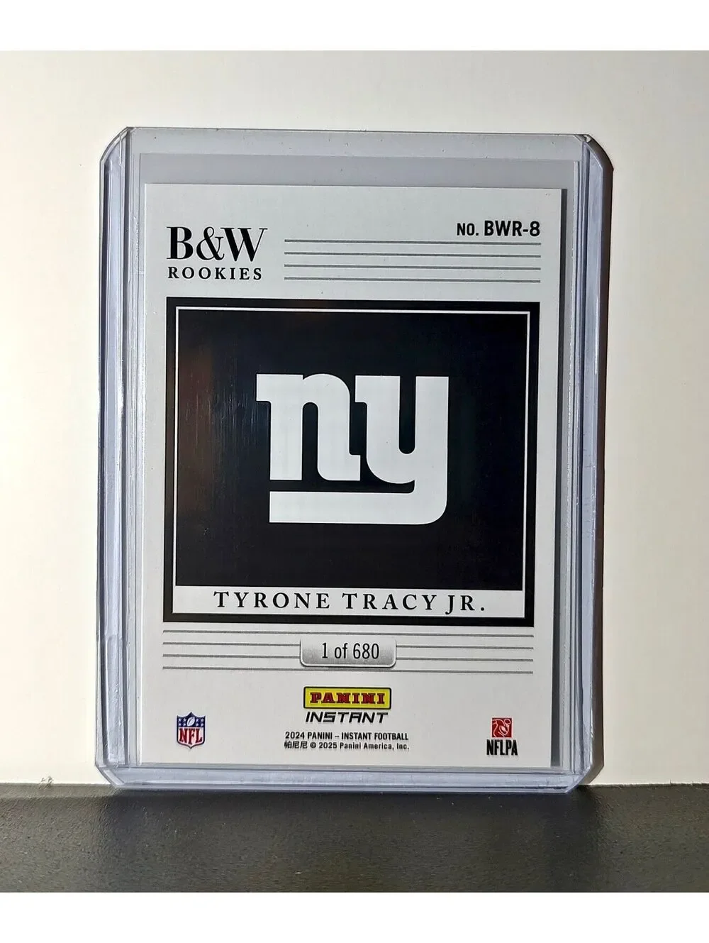 Tyrone Tracy Jr. 2024 Panini NFL #8 Black & White Rookies Card Giants 1 of 680
